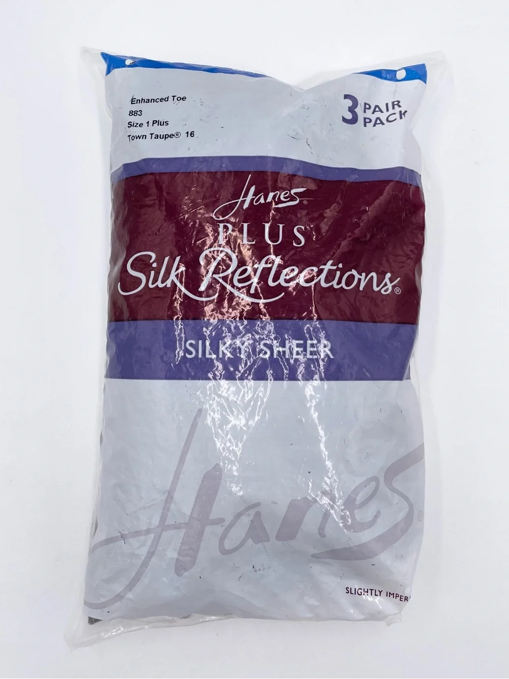 NEW Hanes 1 Plus Silk Reflections Silky Sheer Control Top Pantyhose Taupe 3 Pair